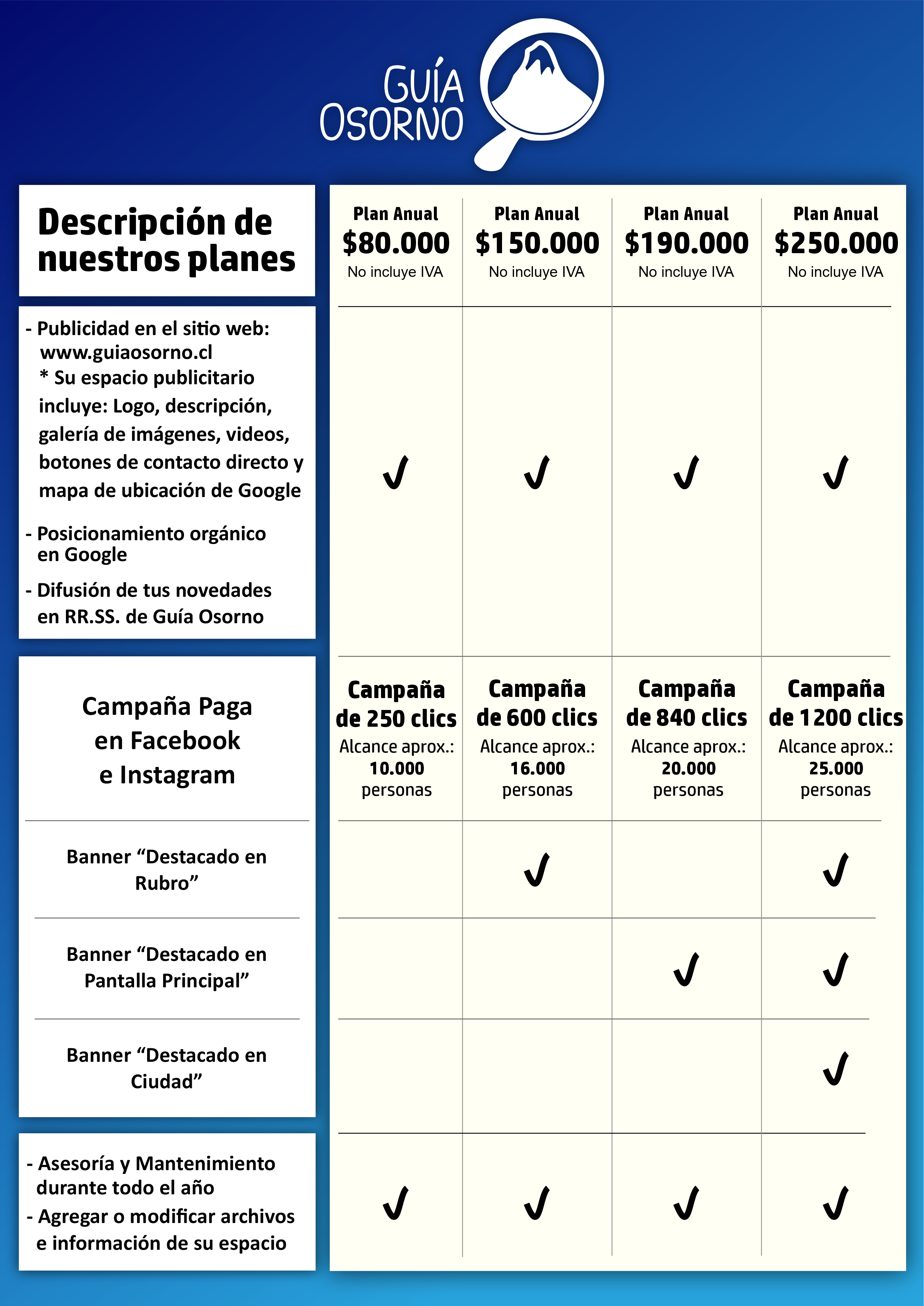 planes tarifas guia osorno