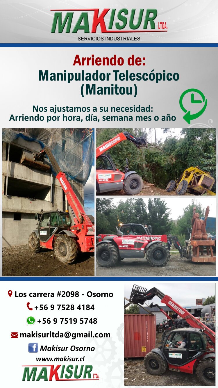 arriendo manitou osorno manipulador telescopico