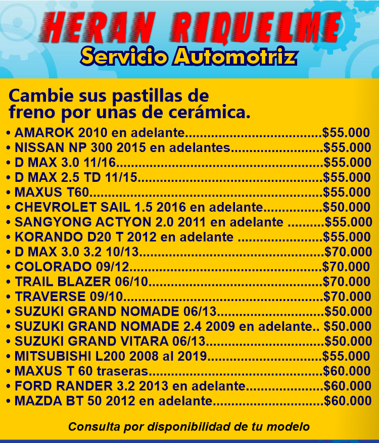 pastillas de frenos ceramica en osorno
